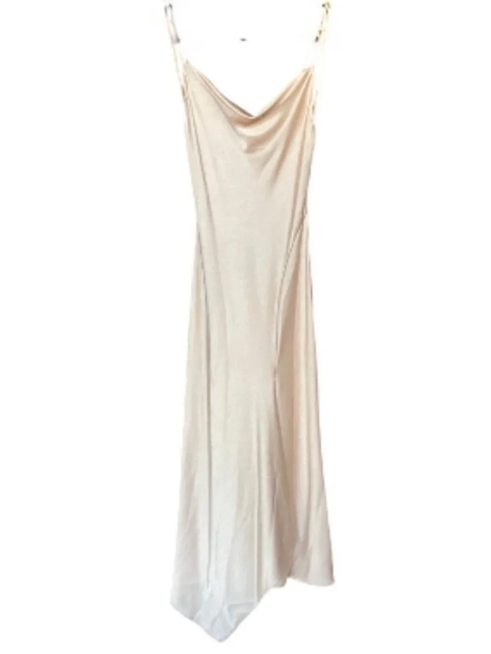 Alice + Olivia Harmony Drapey Slip Midi Dress Almond Size 0 New With Tags